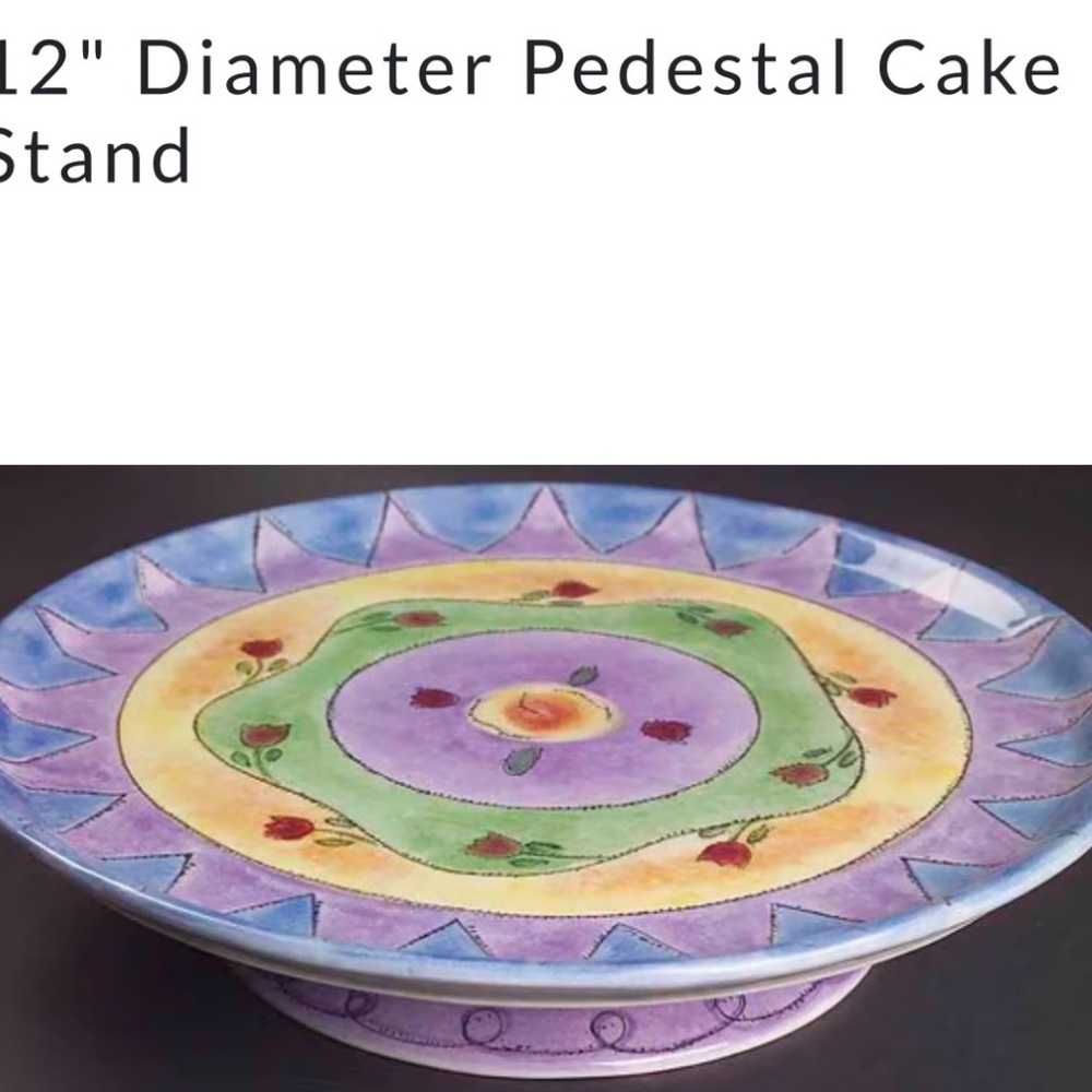 The Sweet Shoppe  Footed  Ceramic Cake Stand by Sango Collectible Discontinued